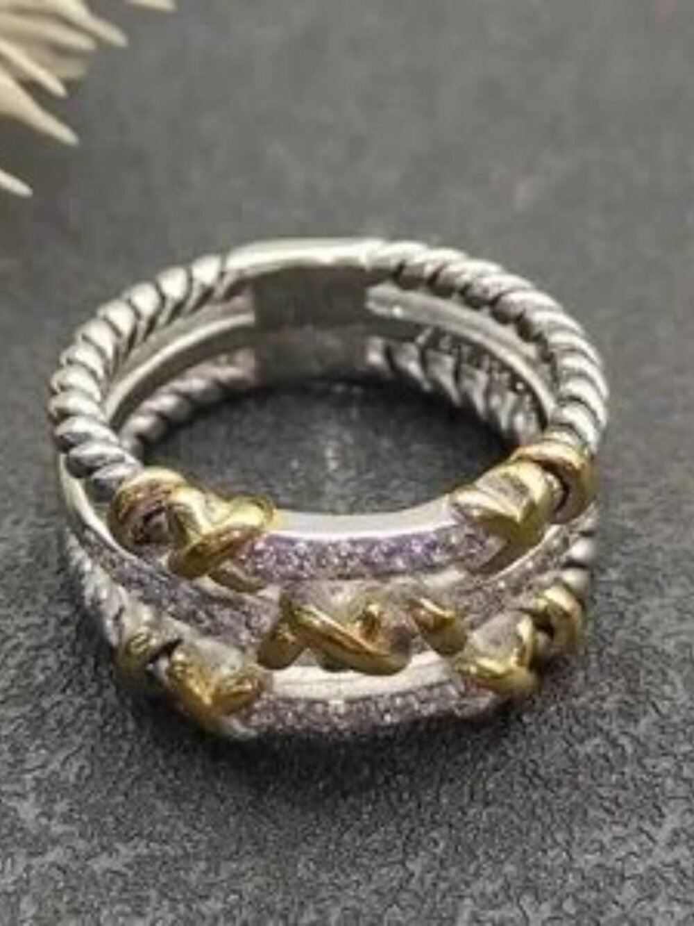 David Yurman 925 Silver Rings with Original Pouch